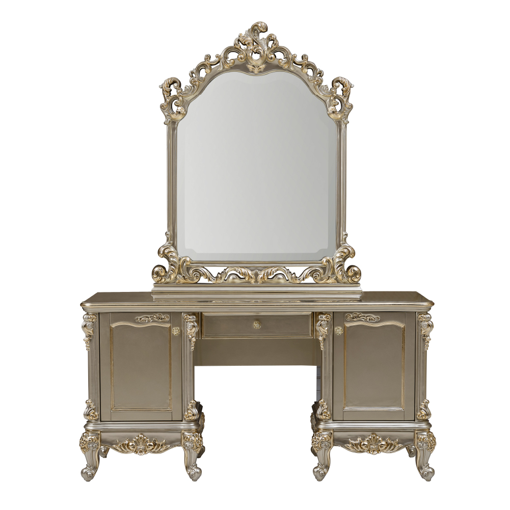 Champagne Gold G-929a Vanity Table with Mirror - Image 2