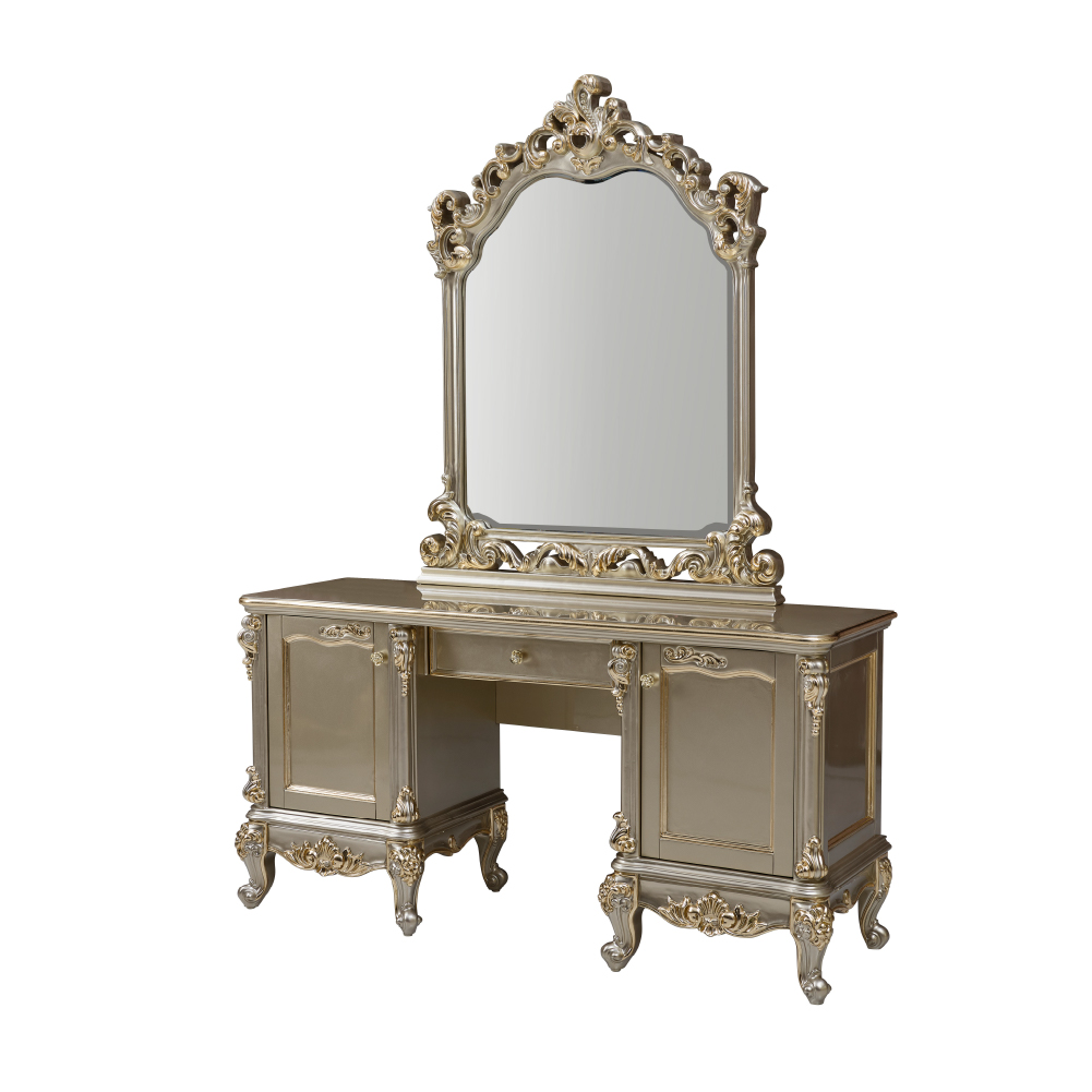 Champagne Gold G-929a Vanity Table with Mirror - Image 3