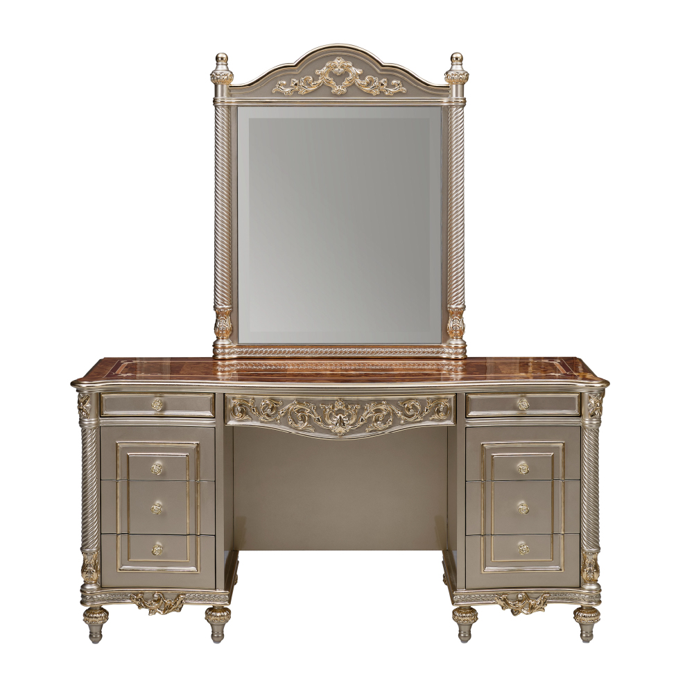 Champagne Gold G-929a Vanity Table with Mirror - Image 4
