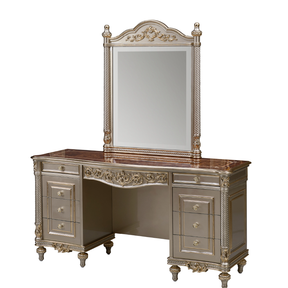 Champagne Gold G-929a Vanity Table with Mirror - Image 5